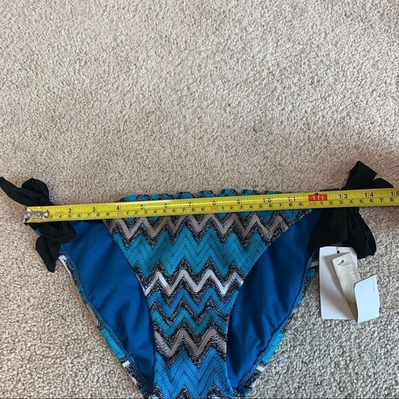 Perry Ellis blue gray chevron knit bikini bottoms Sz XS NWT - Picture 7 of 10